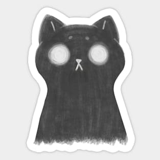 Black cat ghost Sticker